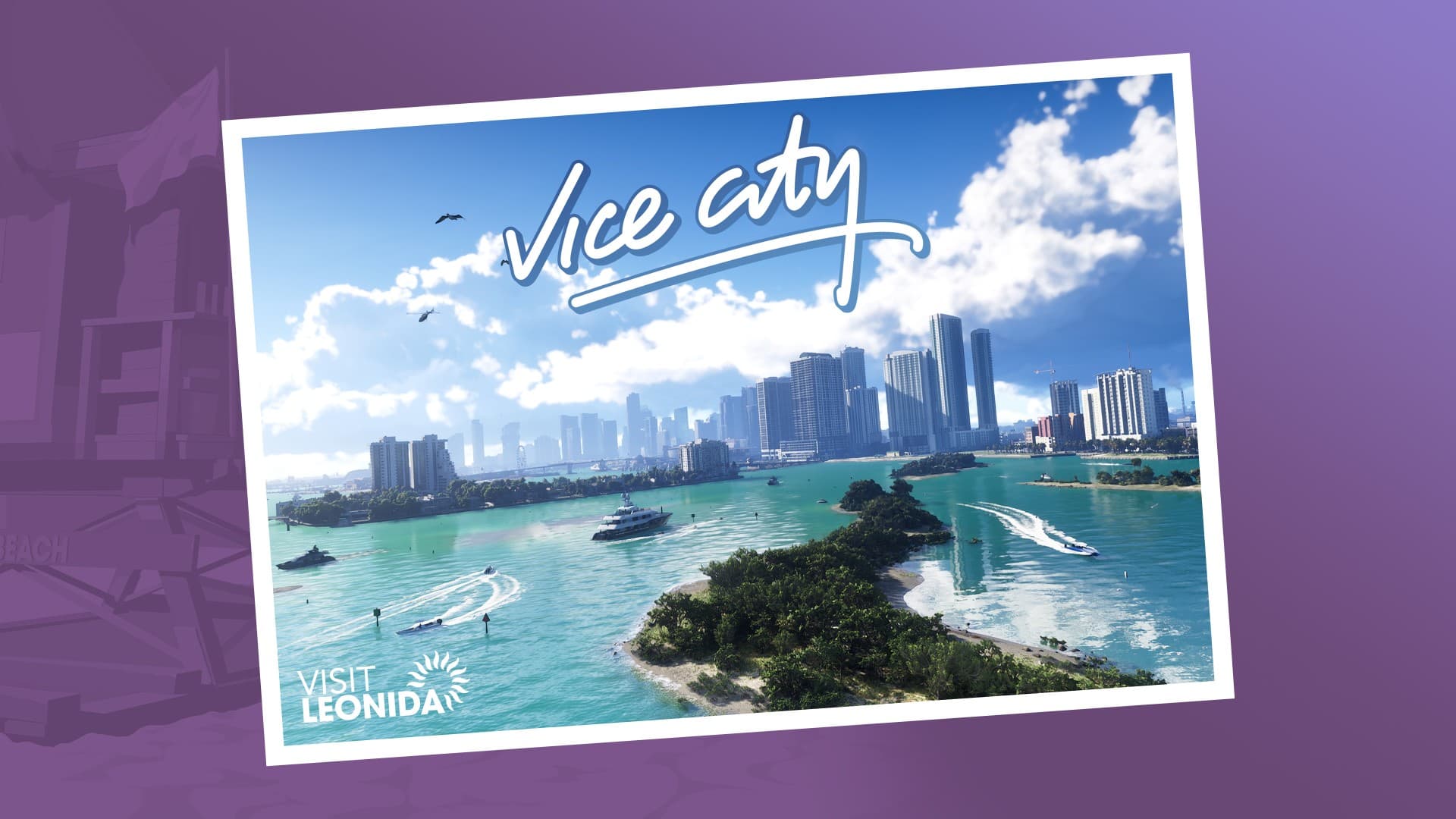 Carte postale officielle de Vice City — Leonida GTA 6 — screenshot officiel Rockstar Games